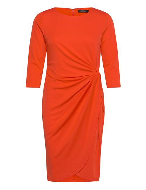 Twist-Front Stretch Jersey Dress Lauren Ralph Lauren Orange