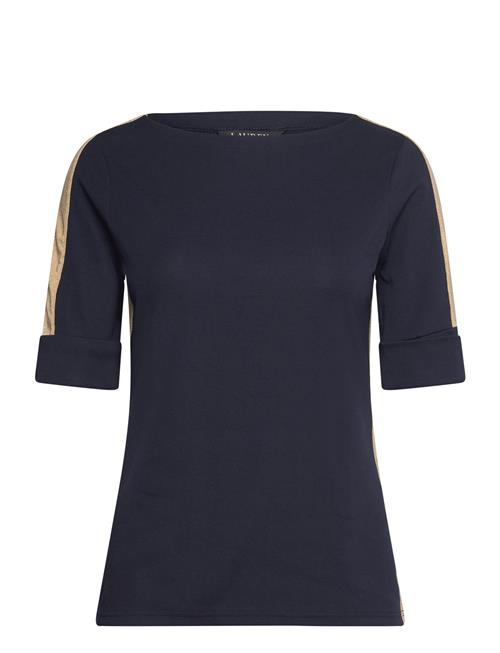 Two-T Stretch Cotton Elbow-Sleeve Tee Lauren Ralph Lauren Navy