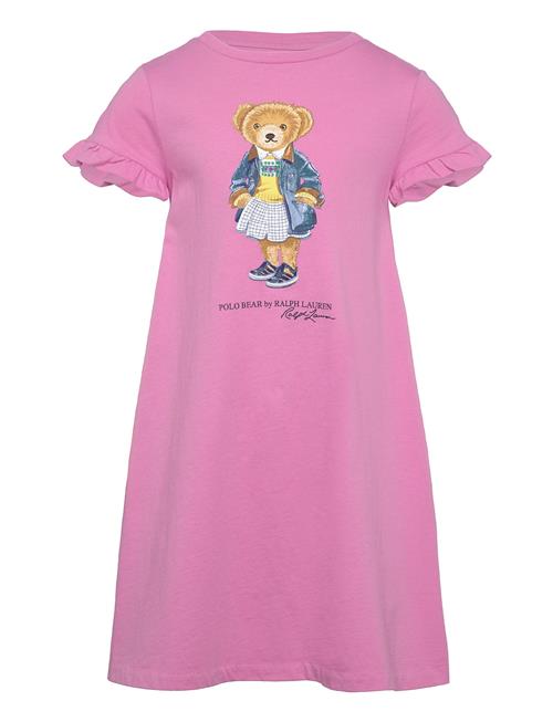 Se Polo Bear Cotton Jersey Dress Ralph Lauren Kids Pink ved Booztlet