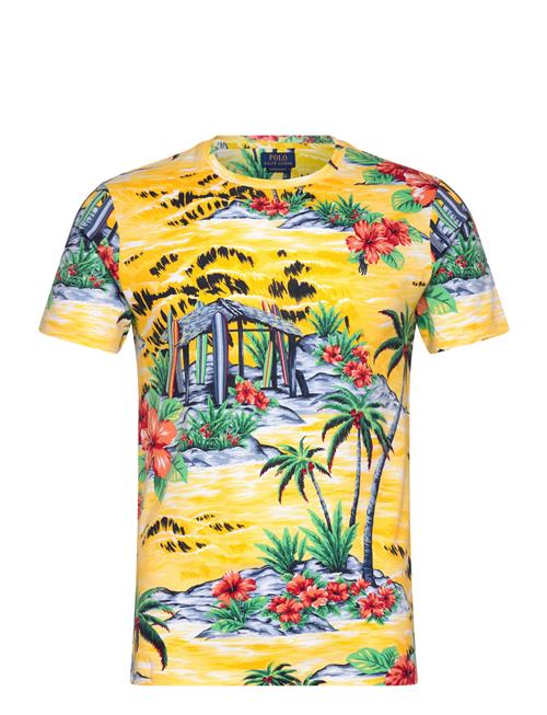 Custom Slim Beach-Print Jersey T-Shirt Polo Ralph Lauren Yellow