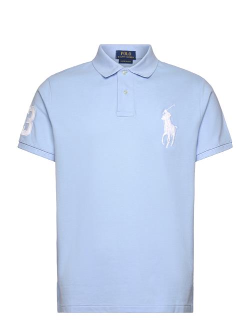 Custom Slim Fit Big Pony Mesh Polo Shirt Polo Ralph Lauren Blue