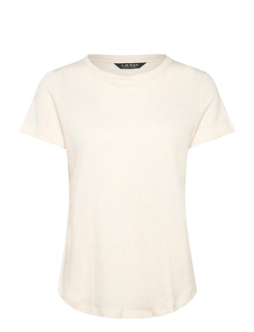 Linen-Blend Jersey Short-Sleeve Tee Lauren Ralph Lauren Cream