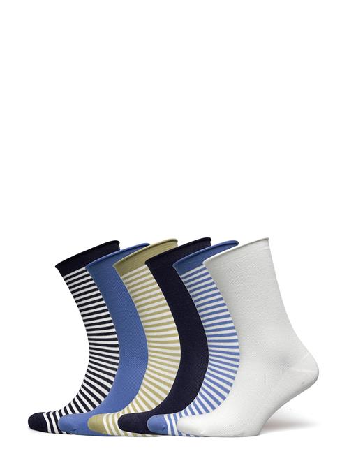 Striped Stretch Roll-Top Sock 6-Pack Lauren Ralph Lauren Blue