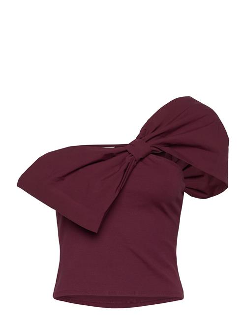 Bow Tube Top Monki Burgundy
