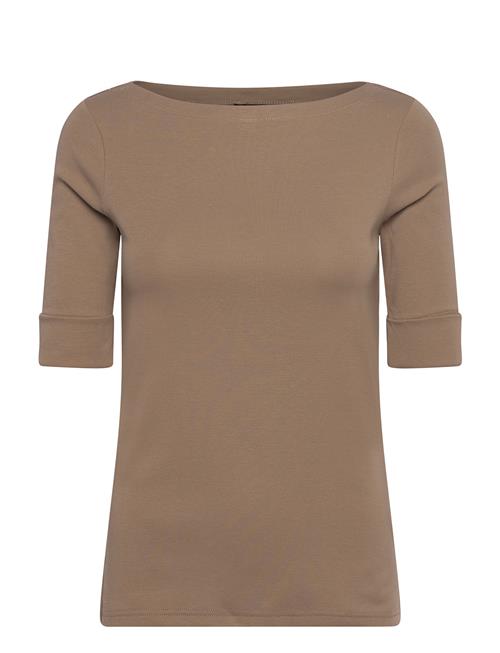 Stretch Cotton Boatneck Tee Lauren Ralph Lauren Brown