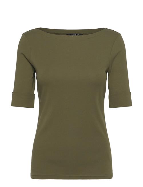 Stretch Cotton Boatneck Tee Lauren Ralph Lauren Green