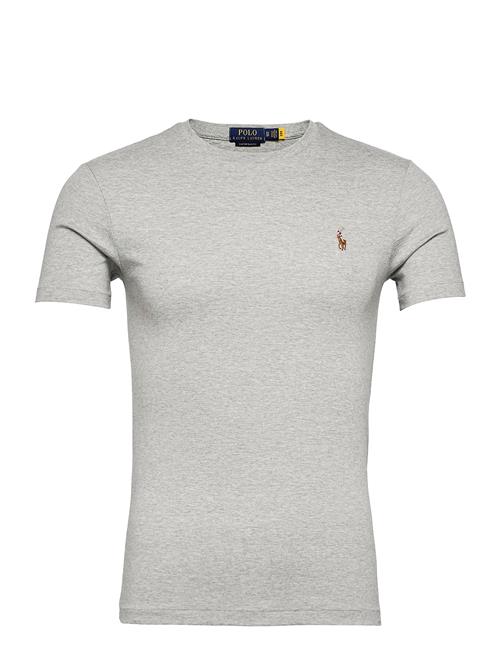 Custom Slim Fit Soft Cotton T-Shirt Polo Ralph Lauren Grey