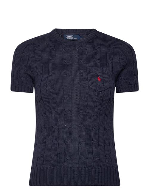 Cable-Knit Cotton Short-Sleeve Sweater Polo Ralph Lauren Navy