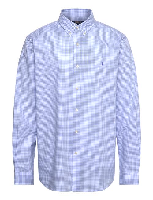 Custom Fit Gingham Stretch Poplin Shirt Polo Ralph Lauren Blue