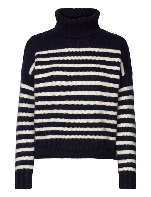 Striped Wool-Blend Turtleneck Sweater Lauren Ralph Lauren Navy