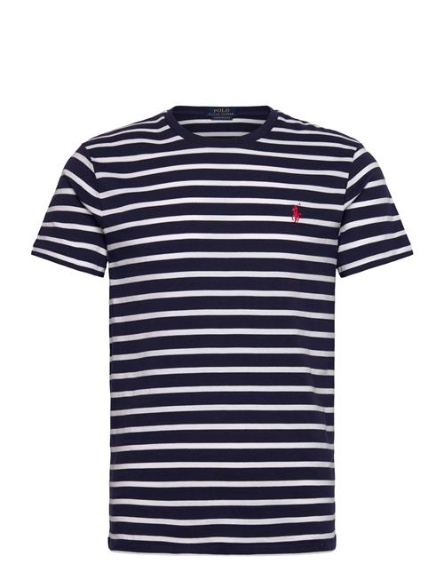 Custom Slim Fit Striped Jersey T-Shirt Polo Ralph Lauren Navy