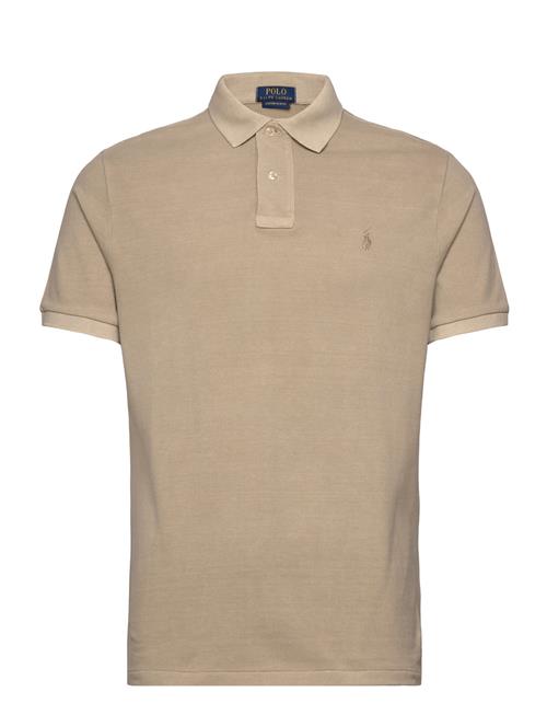 Custom Slim Mineral-Dyed Mesh Polo Shirt Polo Ralph Lauren Beige