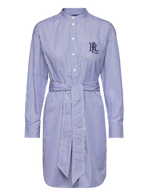 Striped Belted Broadcloth Shirtdress Lauren Ralph Lauren Blue