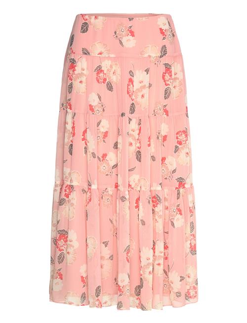 Floral Crinkle Georgette Tiered Skirt Lauren Ralph Lauren Pink