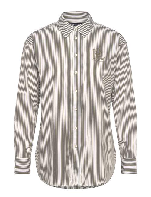 Relaxed Fit Striped Broadcloth Shirt Lauren Ralph Lauren Khaki