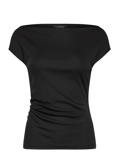 Jersey Asymmetrical Off-The-Shoulder Top Lauren Ralph Lauren Black