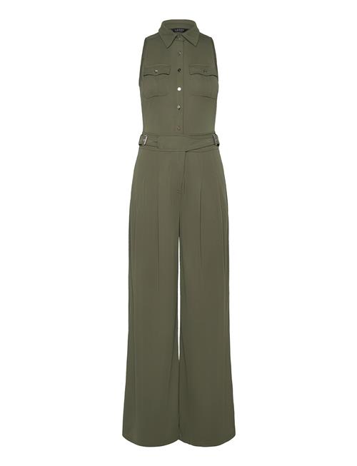 Jersey Wide-Leg Sleeveless Jumpsuit Lauren Ralph Lauren Khaki