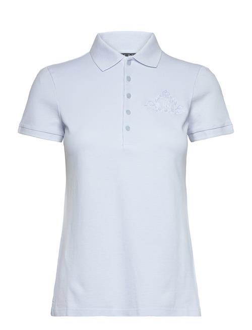 Floral-Logo Cotton Piqué Polo Shirt Lauren Ralph Lauren Blue