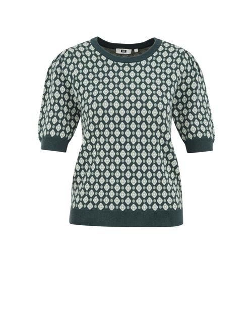 Se WE Fashion Pullover  grå / mørkegrøn / hvid ved About You