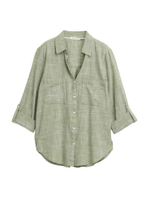 TOM TAILOR Bluse  grøn / hvid