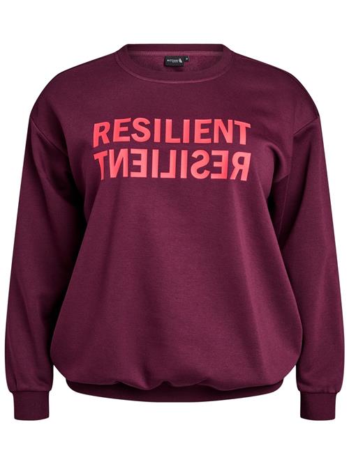 Active by Zizzi Pullover 'Cannie'  bordeaux / pastelrød