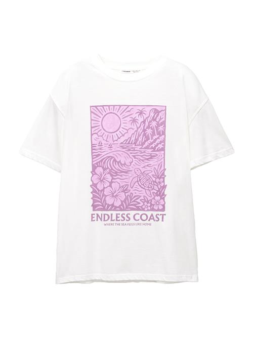 Pull&Bear Shirts 'SUMMER COAST'  lilla / lilla / hvid