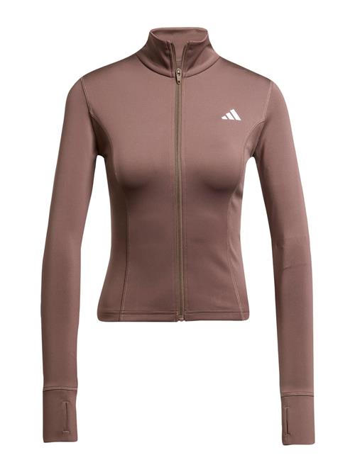 ADIDAS PERFORMANCE Sportssweatjakke 'OPT ESS'  brun / hvid