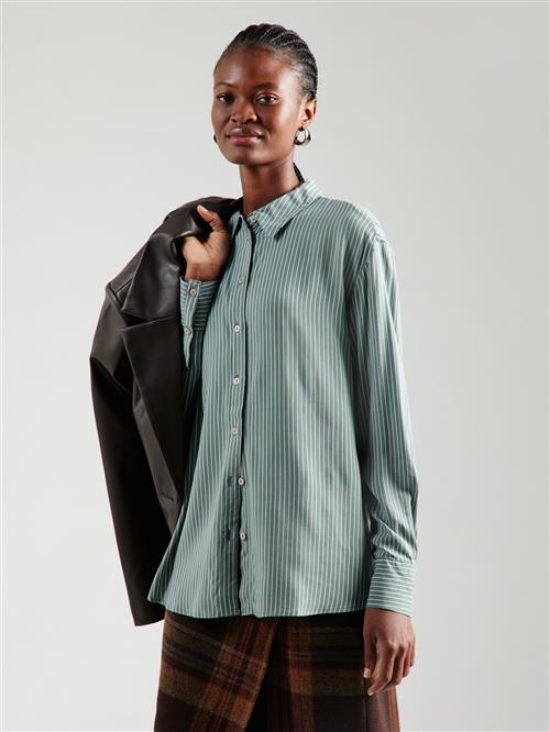 VERO MODA Bluse 'VMALICE'  mørkegrøn / hvid