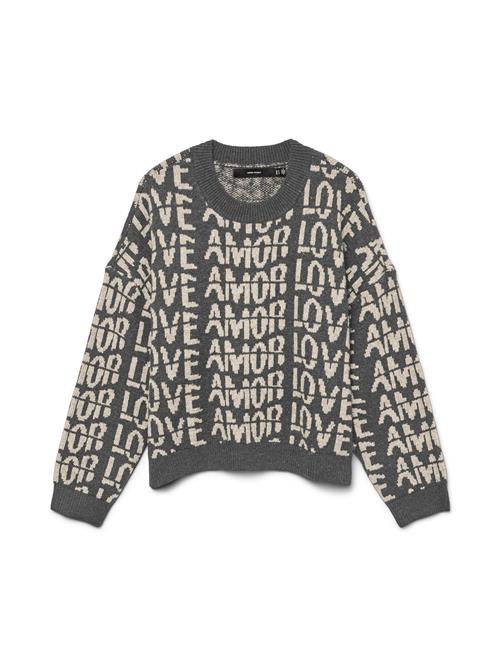 VERO MODA Pullover 'VMLove'  elfenben / mørkegrå
