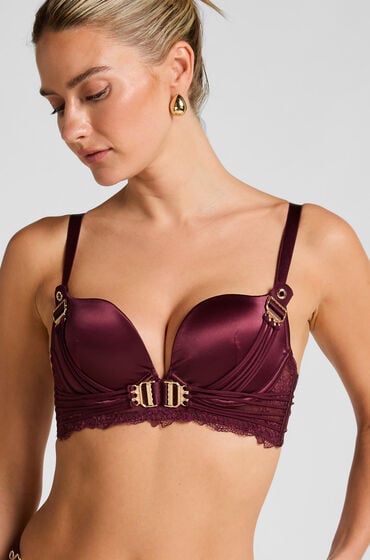 Se Hunkemöller Formstøbt longline bøjle-bh Avela rød ved Hunkemøller