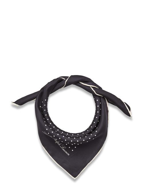 Polka-Dot Silk Twill Square Scarf Lauren Ralph Lauren Black