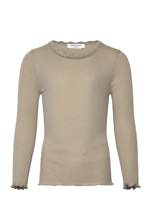 Rkbalta Modal Ls Lace T-Shirt Rosemunde Kids Beige