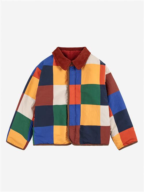 Bobo Choses Multicolor Tiles Vendbar Jakke I Fåreskind Multicolor  Multicolor 8-9 Years  Brun  8-9 år  mand