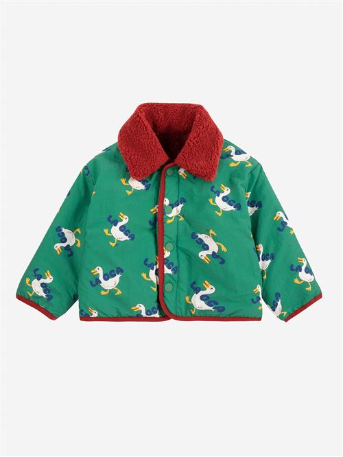 Bobo Choses La Oca All Over Vendbar Jakke I Fåreskind Green  Green 24 Months  Grøn  2 år  Unisex