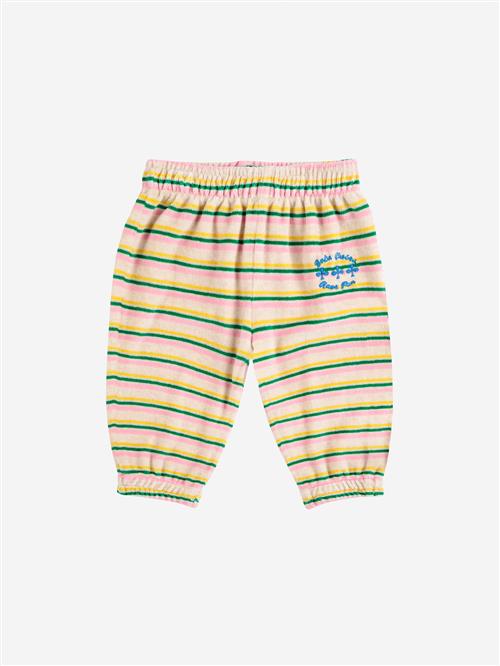 Bobo Choses Have Fun Stribede Joggingbukser Multicolor  Multicolor 9 Months  Creme  9 måneder  Unisex
