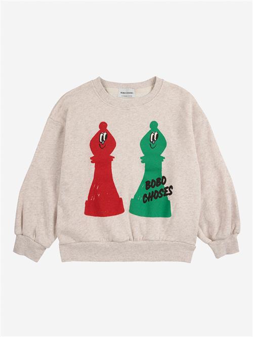 Bobo Choses Checkmate Sweatshirt Offwhite  Offwhite 8-9 Years  Hvid  8-9 år  mand