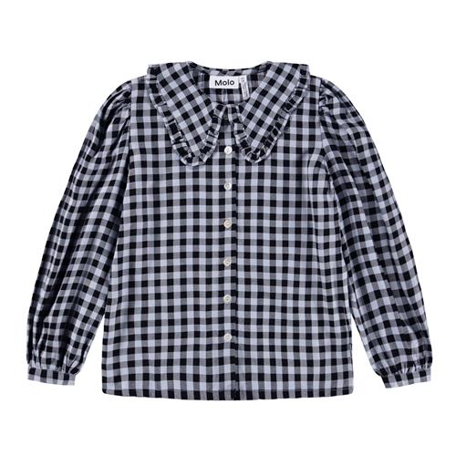 Molo Robbin Skjorte Med Lange Ærmer Moon Gingham  Moon Gingham 122/128 cm  Marineblå  122/128 cm  kvinde