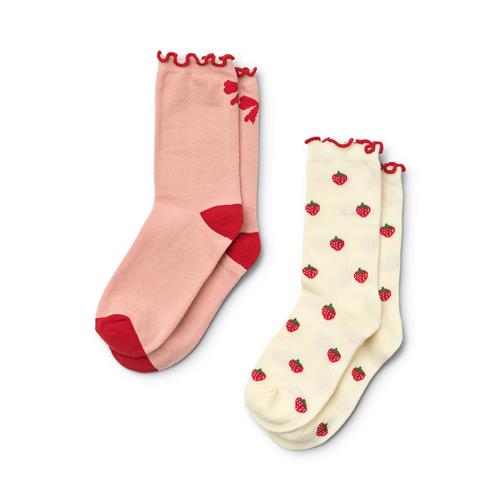 Flöss Vigga 2-pak Sokker Pointelle Berry 2-pack  Pointelle Berry 2-Pack-22-24 EU  Lyserød  22-24 EU  kvinde
