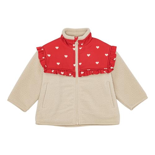 Flöss Ellen Fleece-jakke Poppy Red/soft White  Poppy Red/Soft White-7-8 years  Rød  7-8 år  kvinde