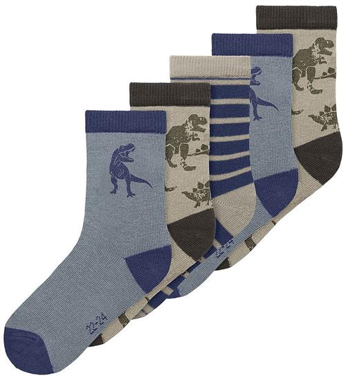 Name it Strømper - NmmNiel - 5-Pak - Delicioso/2x Blue Print + 1