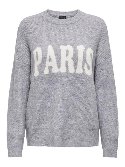 ONLY Pullover 'ONLJerico'  grå-meleret / hvid