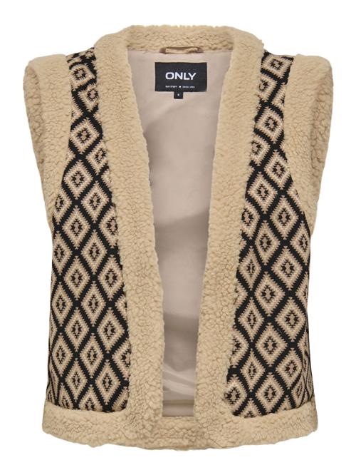 ONLY Vest 'ONLJESSIE'  beige / sort / hvid