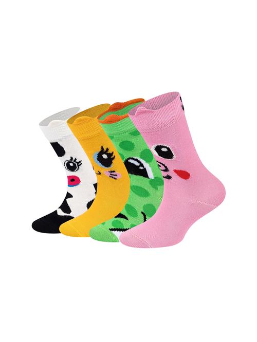 Happy Socks Sokker 'Animals'  gul / grøn / pink / hvid