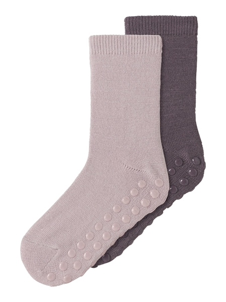Se NAME IT 2 Pak Uld Sokker Wak Shadow Gray hos SmartKidz