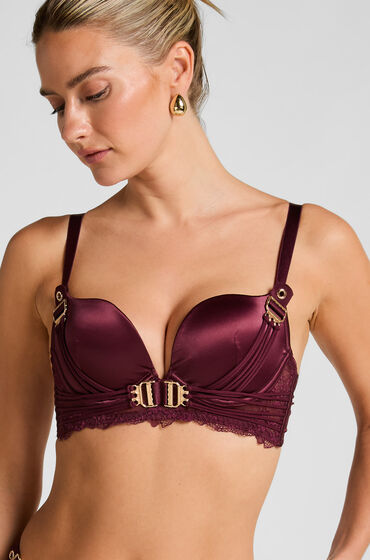 Hunkemöller Formstøbt longline push-up-bøjle-bh Avela Rød