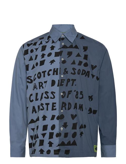 Relaxed-Fit Letters Poplin Shirt Scotch & Soda Blue
