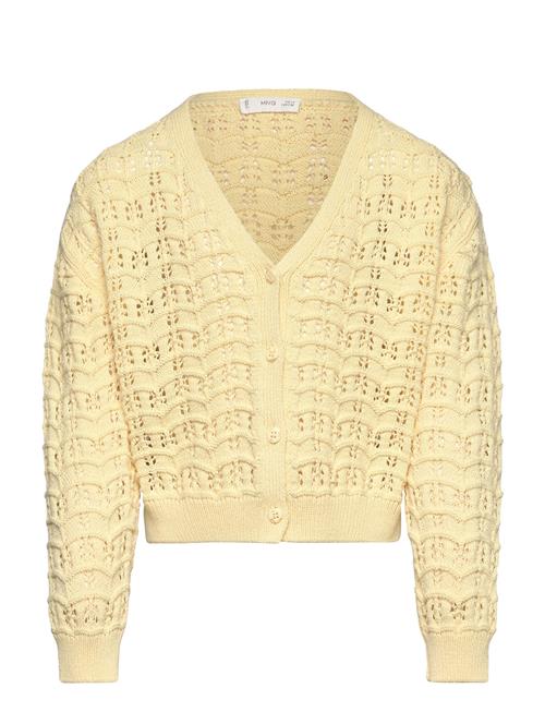 Openwork Knit Cardigan Mango Yellow