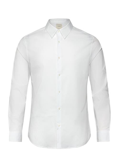 Ls Solid Stretch Slim Shirt Calvin Klein White