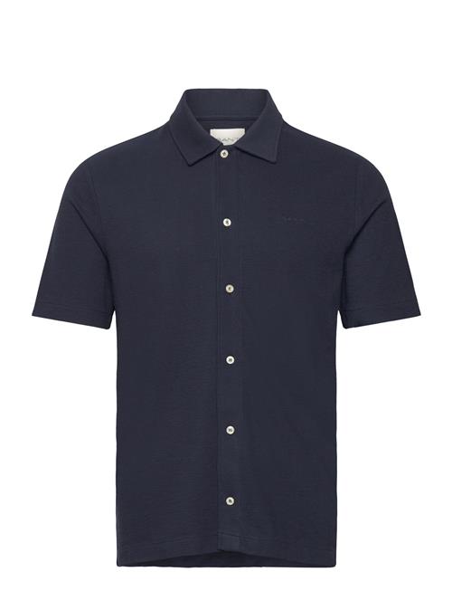 Textured Ss Shirt GANT Navy