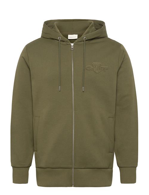 Reg Tonal Shield Full Zip Hoodie GANT Khaki